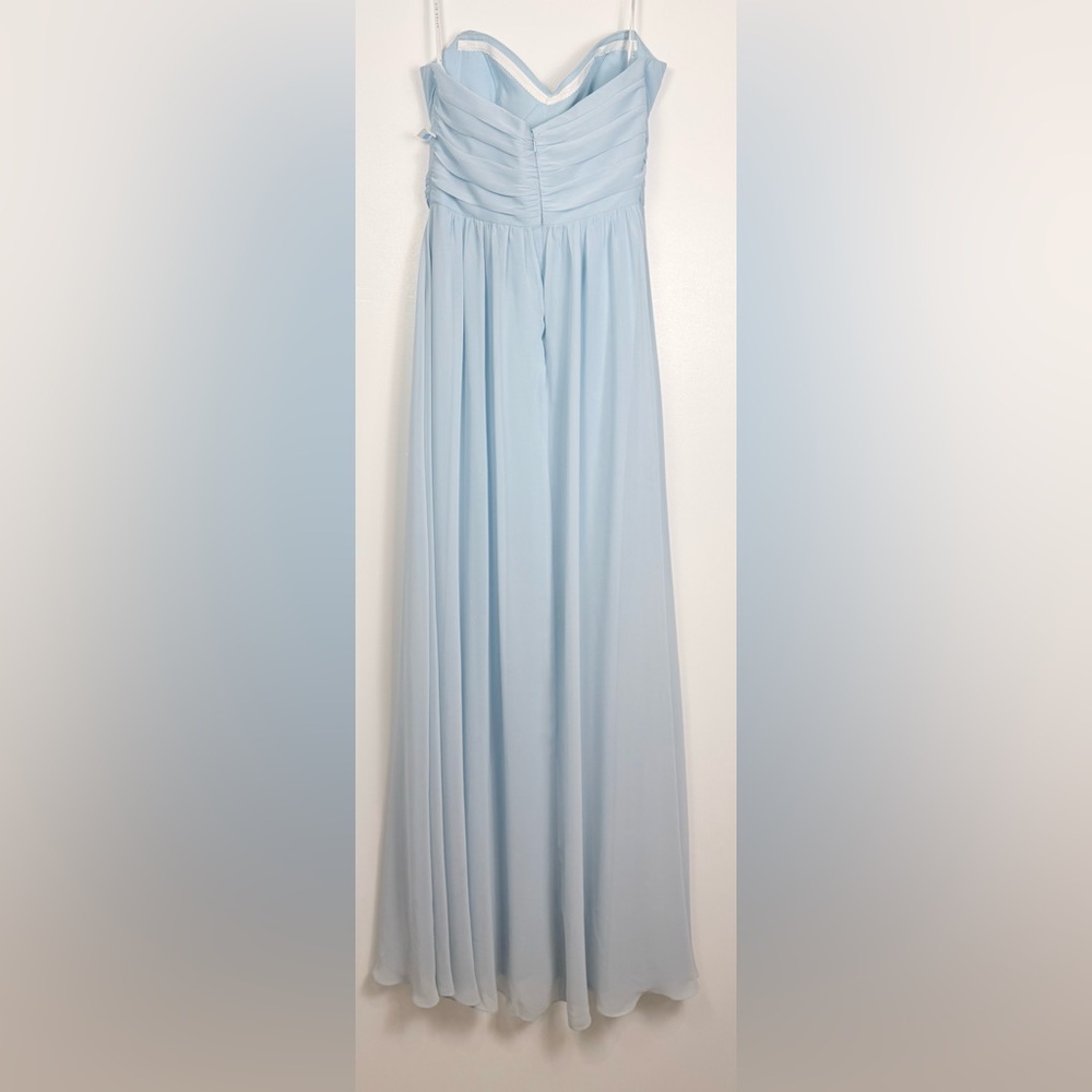 After Six Strapless Sweetheart Neckline Charmusse Sky Blue Chiffon Evening Gown - Picture 6 of 7